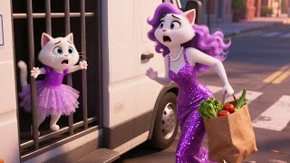 Mama Cat Save Kitten from Car Animal Catcher🚗🙀🐾 | Ai Cat stories| #aicat #aicatstory#aicatshorts#Cat