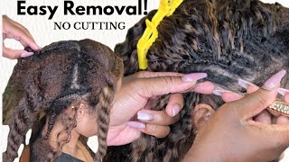 How to Remove Feathered Human Hair Crochet Braids | No Cutting Required