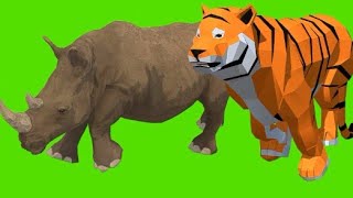 Gemoy Tiger cartoon green screen Animal free download