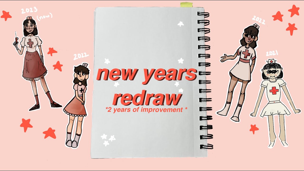 I redrew my first ever piece of art AGAIN?!? // one year of art ...