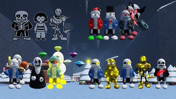 Untitled Sans Battles showcase all badge characters ft. gfb,dust,anti