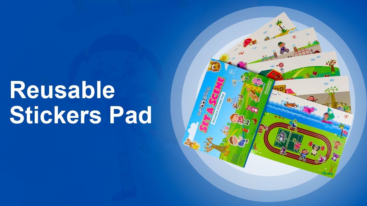 Reusable Sticker Pad | Over 145 Static Stickers | 5 Scene Sheets | Tear Resistant