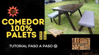 ⭕Comedor Tapizado 100% 😱 de Palets (tarimas o estibas) TUTORIAL Paso a Paso❗kemono.o