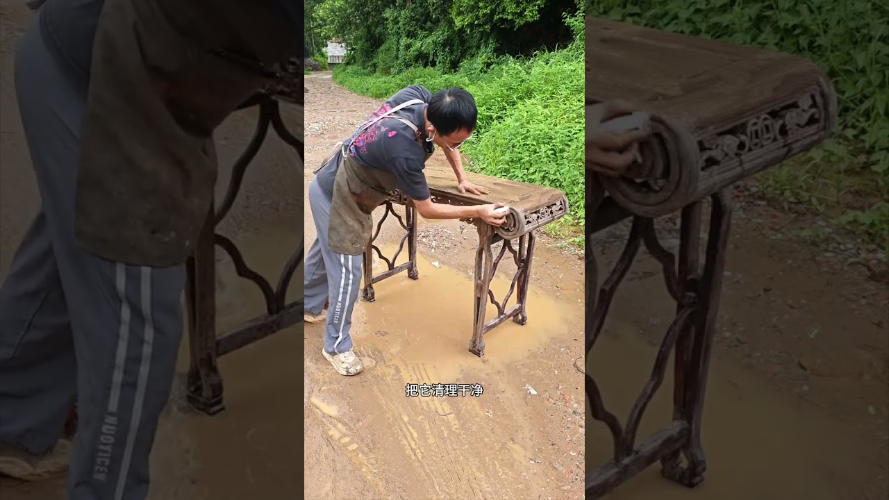 老琴桌刷上化学漆导致报废！我花半个月修复到最初的样子，刷上传统生漆，还原古朴的家具，不仅仅是一件家具，更是一种情怀！