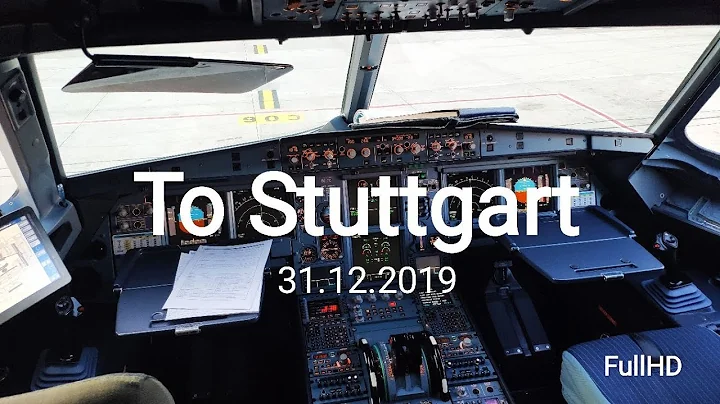 Landing at Stuttgart airport timelapse video from cockpit A320