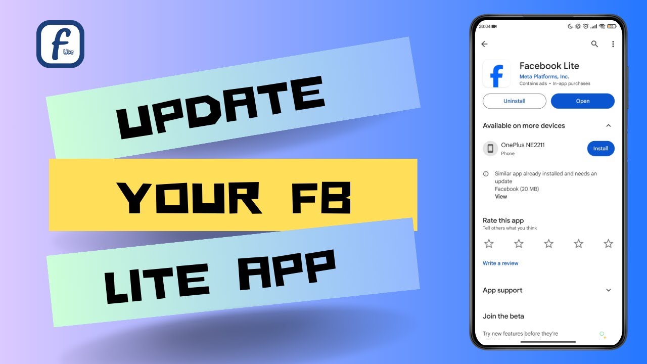 How to Update Your Facebook Lite App - YouTube