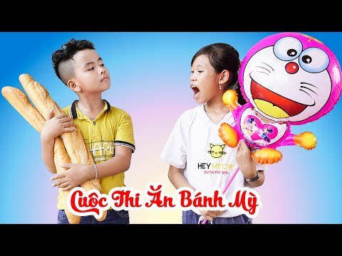 Cuộc Thi Ăn Bánh Mì Siêu To Khổng Lồ - Dạy Bé Biết Chia Sẻ ♥ Min Min TV Minh Khoa | Foci