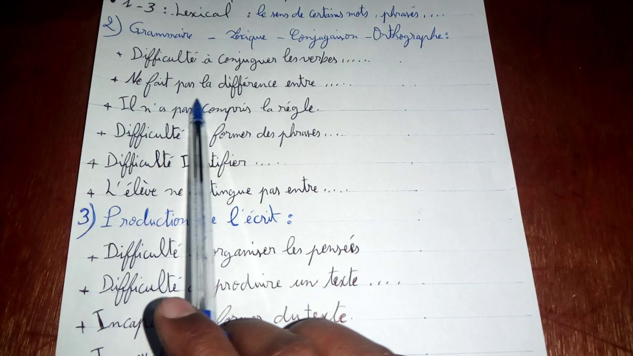 أهم الصعوبات في مكونات اللغة الفرنسية وكيفية تحديدها Les difficultés d'aprentissage en francais