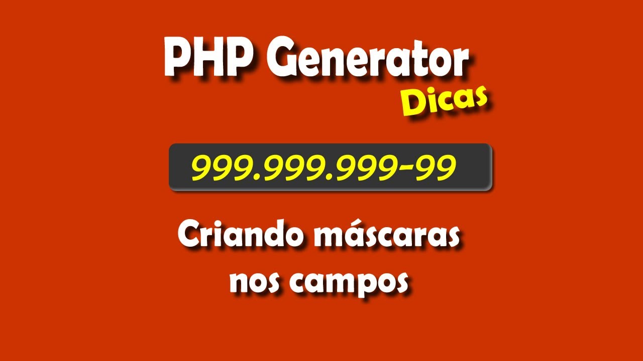 SQL Maestro PHP Generator Mascaras Nos Campos YouTube Sql maestro php generator mascaras nos campos youtube