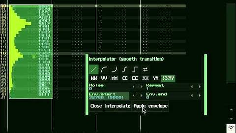 SunVox: How to Apply the Envelope (pattern editor)