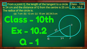 Class - 10 Ex - 10.2 Q1  Maths (Cirlces) NCERT CBSE