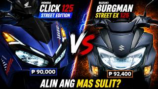 WHY You SHOULD NOT Pay MORE | Honda Click 125 Street or Suzuki Burgman EX | ₱100K Scooter Battle! Suzuki Burgman Price Philippines