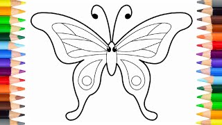 How to Draw a Butterfly Color and Draw Beautiful Butterfly Drawing Coloring Drawing Little Baby Boo
