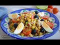 Ensalada de garbanzos cocidos, mas rápida es imposible.