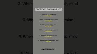 6 Important Guidelines In Life