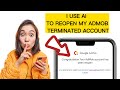 Admob teminated account reopen  secret ai tool