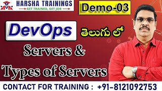 DevOps Demo 03 | Servers and Servers Types in AWS DevOps | DevOps Training in ( తెలుగు లో ) Wealth
