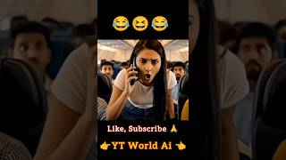 Monkey Vlog: Airplane Mein Lafda 😱 | Pilot Shocked by Monkey 😂 | Funny AI Monkey Video #shorts