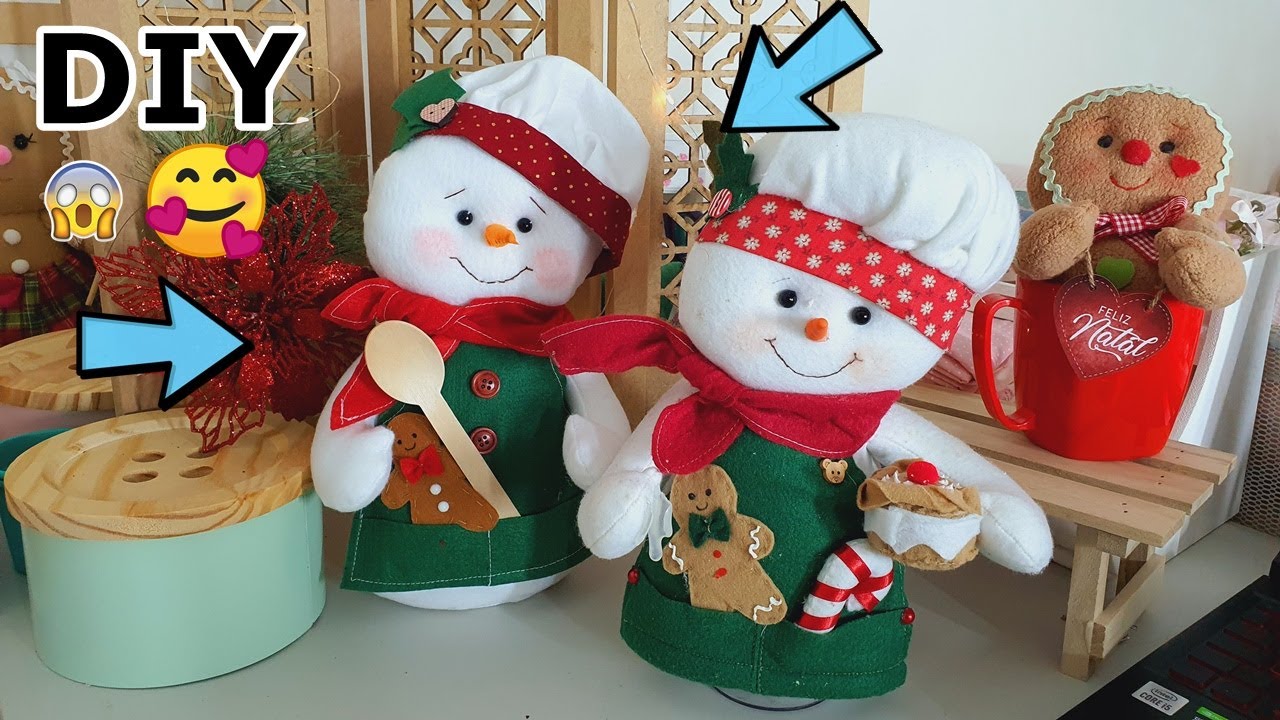 DIY FAÇA e VENDA Boneco de NEVE cozinheiro Lindo sucesso de venda ,Navideños NATAL merry christmas