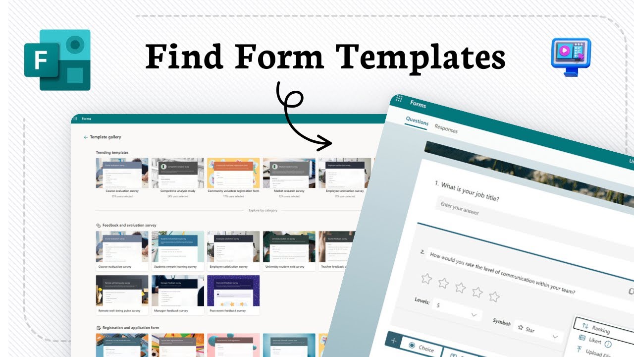 How to locate and use Templates in Microsoft Forms - YouTube