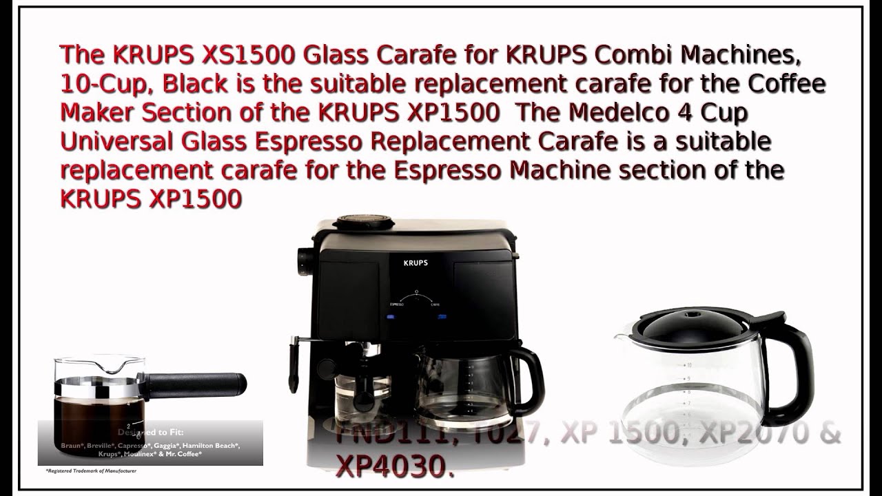 Replacement Carafe for KRUPS XP1500 Coffee Maker and Espresso Machine