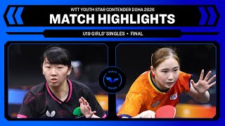 Wu Jia-En Vs Yein Jeong U19 Gs Final Wtt Youth Star Contender Doha 2026