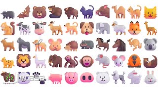 3D Emoji Meanings Part 12 - Mammals Animals Fluent Emojis Learning English With 3D Emojis