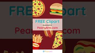 Free Fast food Clipart at Pearly Arts #clipart #vectorart  #pizza #hamburger #hotdog #frenchfries