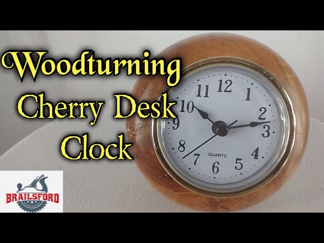 wood turning a desk clock 