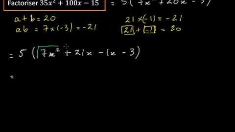 Factoriser un trinôme en décomposant le terme en x - exemple 2