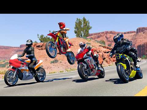 Motorbike Crashes #35 - BeamNG DRIVE | SmashChan