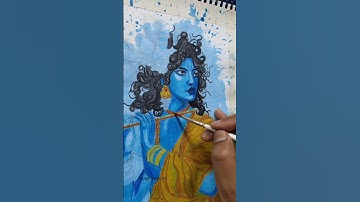 Krishna Drawing 💙 How To Draw Shri Krishna Drawing |#shorts #krishna #shortvideo #youtubeshorts