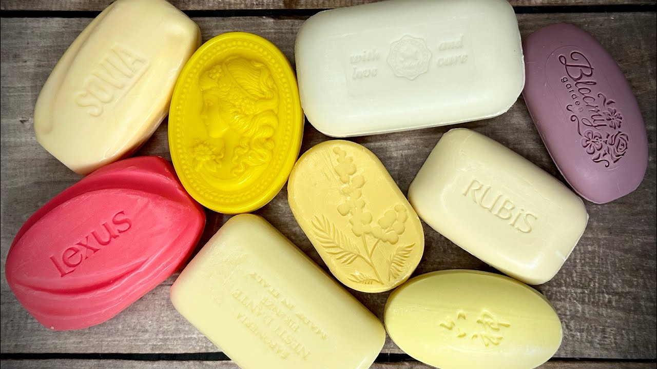 ASMR soap/ Dry soap cutting 💛🩷🤍/ Резка сухого мыла «с 8 Марта!»