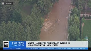 Water main break shuts down roads in Monmouth County