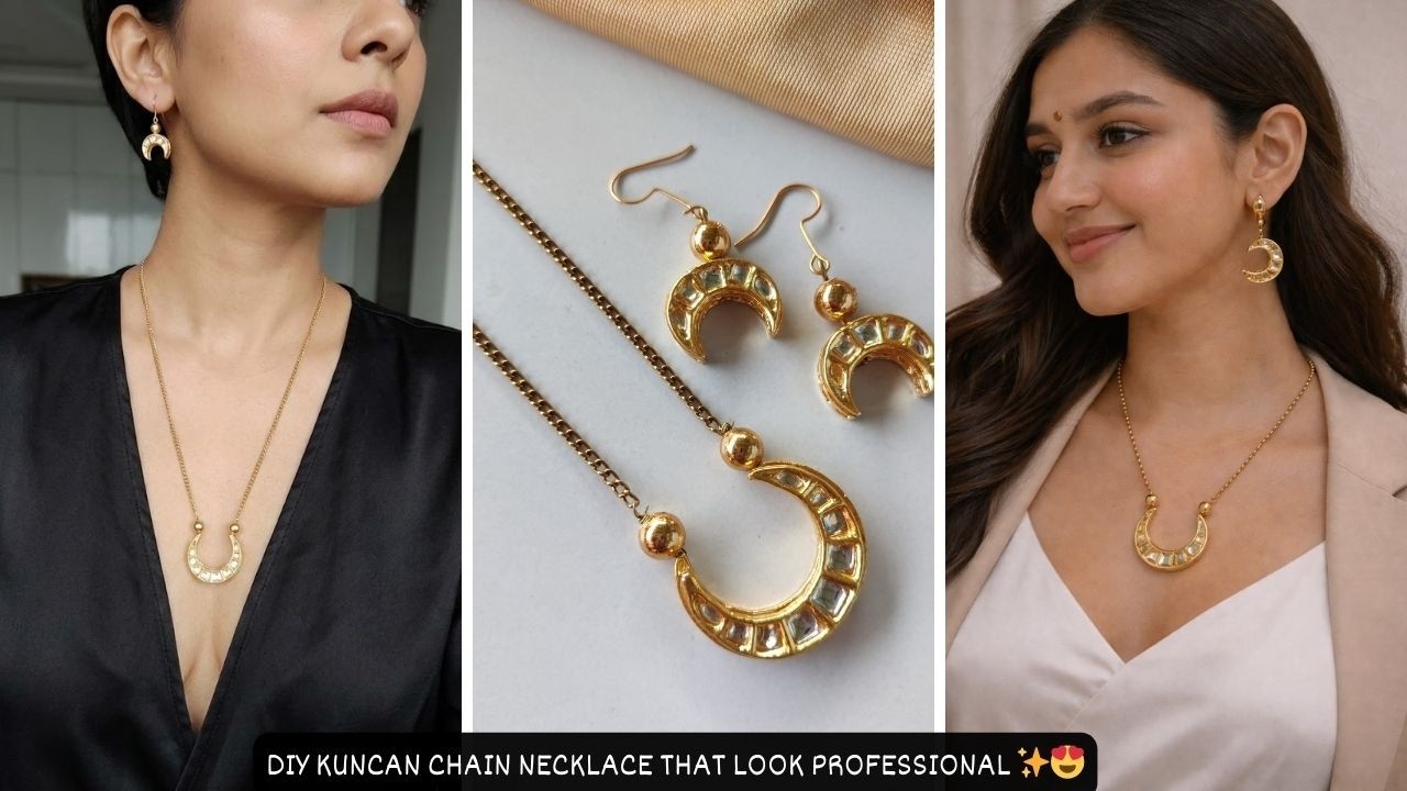 kundan necklace making at home | kundan earrings making at home | kundan stone jewellery making