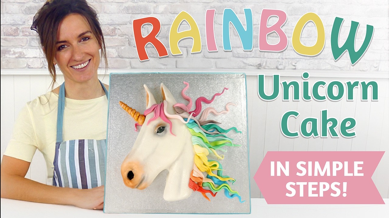 How To make A Rainbow Unicorn Cake - YouTube