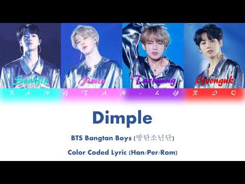 BTS Dimple color coded lyric Han/Per/Rom  با زیرنویس فارسی و تلفظ آسان از چنل بنگتن لیریو در تلگ؛ام