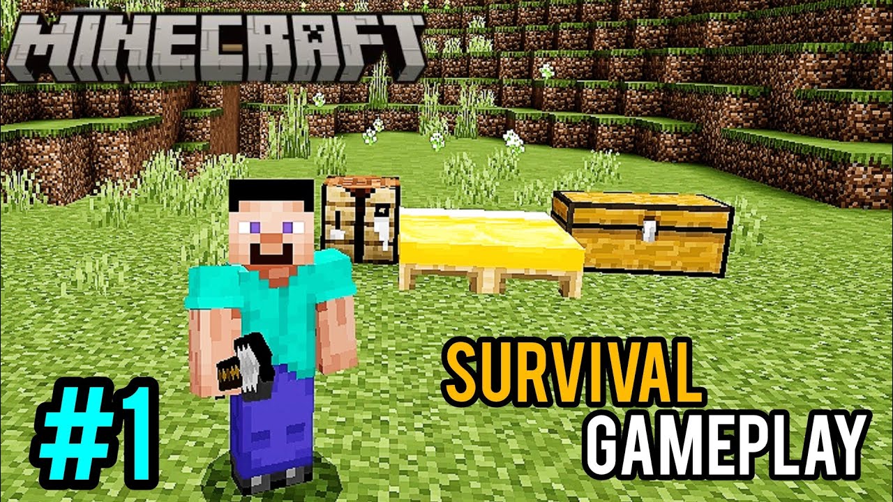 My First Day In Minecraft Survival| Minecraft Gameplay #1 - YouTube