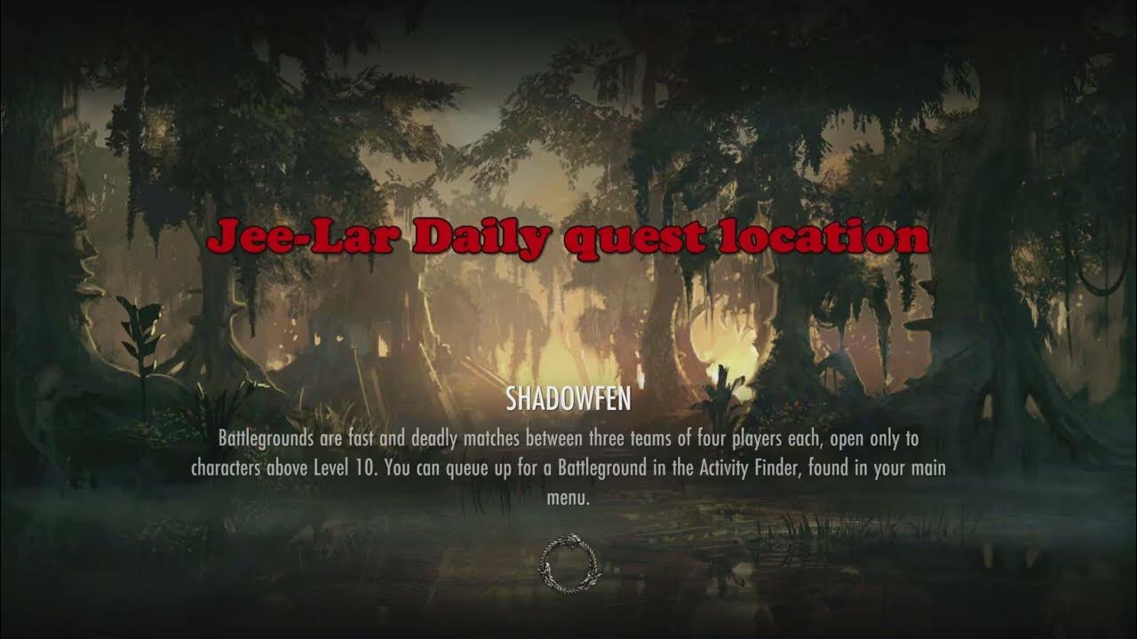 Eso JeeLar Daily Quest Location, Shadowfen, The Elder Scrolls Online YouTube