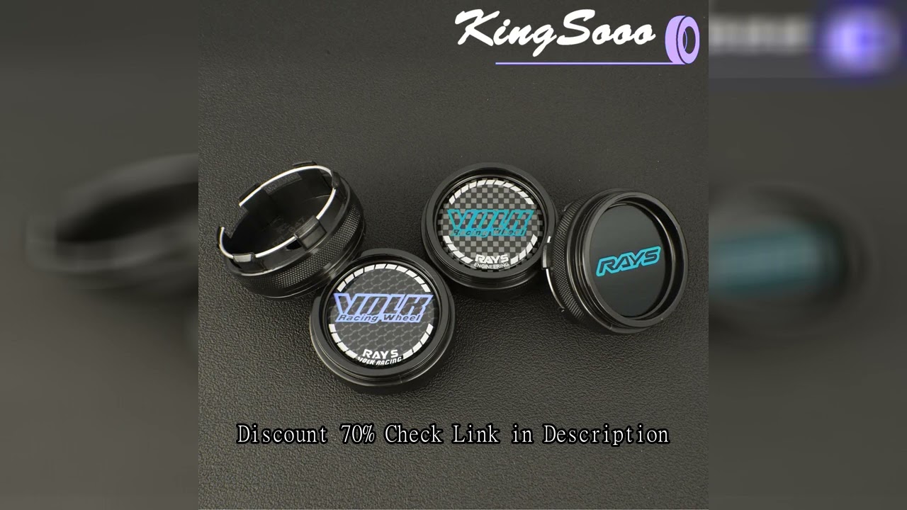 4PCS JDM Sport Rim Cap Clip 62mm VOLK RAYS Emblem Sticker Wheel Center Hub Caps Car Cover Cap Black