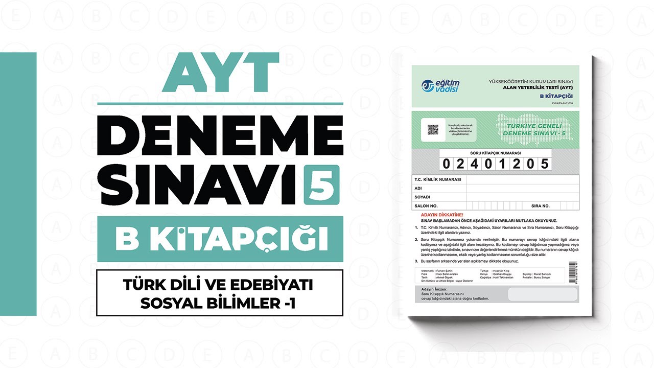 EĞİTİM VADİSİ DENEME 5 AYT B Kitapçığı Türk Dili Ve Edebiyatı   Sosyal Bilimler 01 Soru Çözümleri