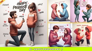 Happy Propose Day AI Photo Editing T Shirt Name Images | Bing image creator tutorial FREE | Bing AI