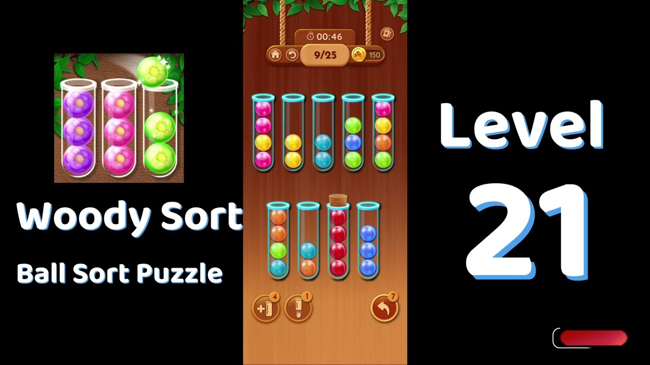Woody Sort Level 21 | Ball Sort Puzzle Gameplay 🧠 | Solutionguruji