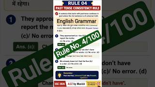 Rule 04 | Past Tense Consistency Rule | English Grammar SSC 2026