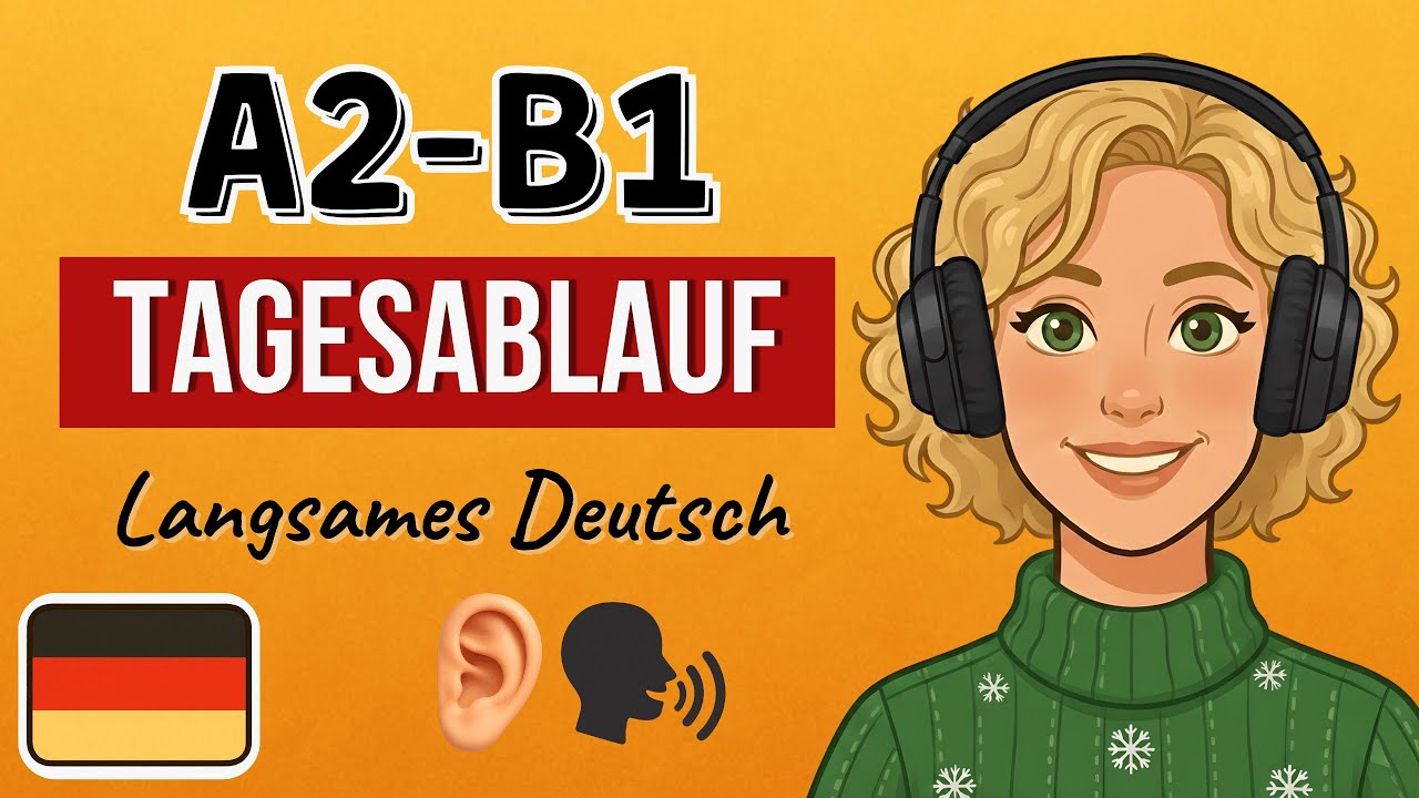 Распорядок дня на немецком | Простое аудирование A2–B1