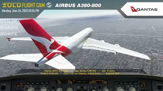 Qantas 17 A380 afternoon arrival with waypoints