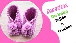 ZAPATITOS de bebé  tejido a crochet,  muy fácil y rápido.