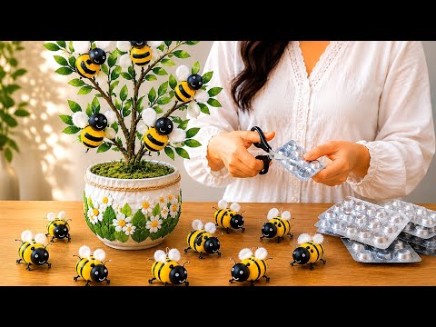 WOW 😱 I Turned Empty Pill Packs Into a Bee Craft! 🐝💊♻️
