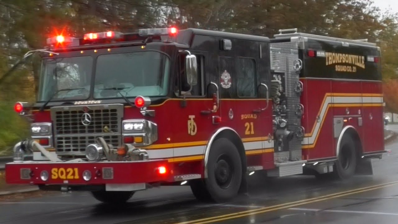 Thompsonville, CT Fire Department *NEW* Squad 21 Responding YouTube