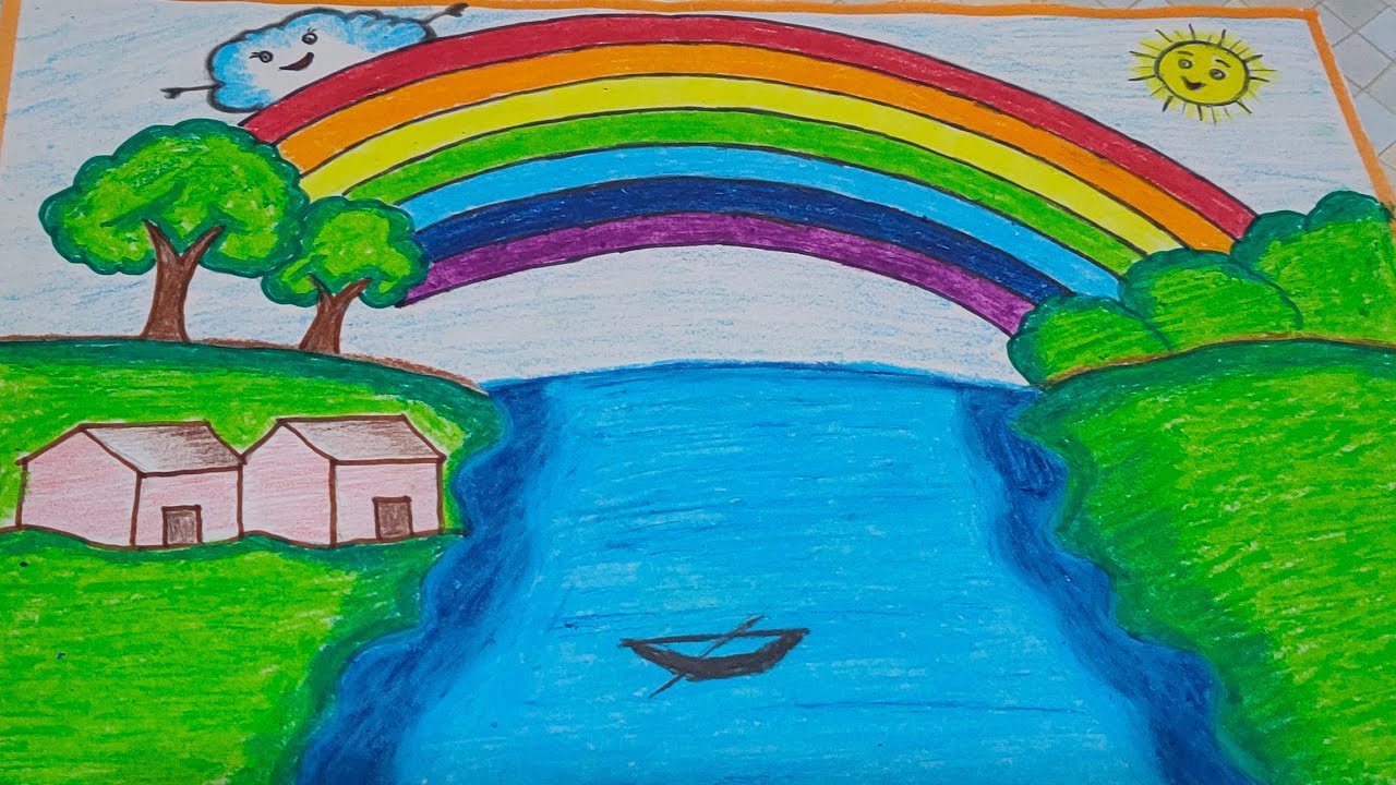 rainbow drawing/how to draw rainbow drawing/rainy season drawing ...